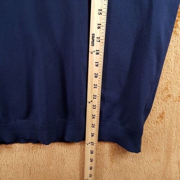 THEORY Polo Shirt Mens Large Navy Short Sleeve Green Trim GORIS - Picture 8 of 9